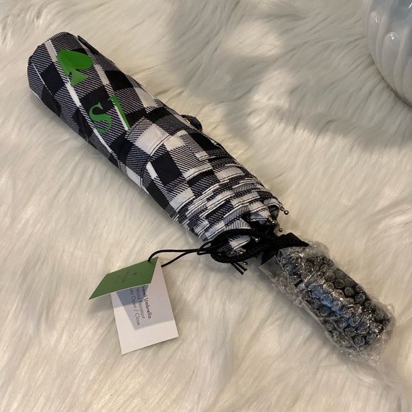 Kate Spade♠️NY GINGHAM Travel Umbrella w/ pouch, New w/ Tags, Cover-Never Opened - Picture 6 of 10